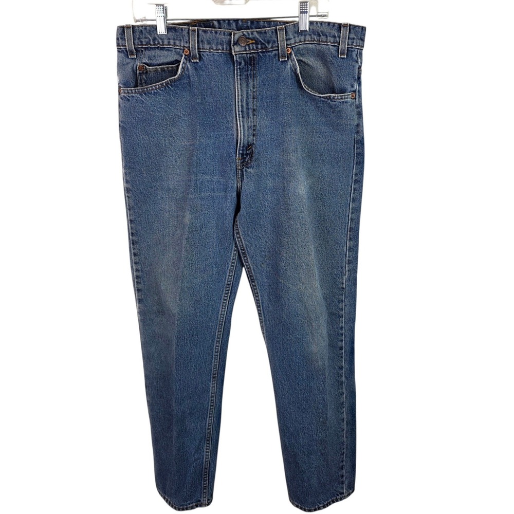 Levi's 505 Jeans Mens 38x32 Blue Good Regular Straight Leg Orange Tab USA Made